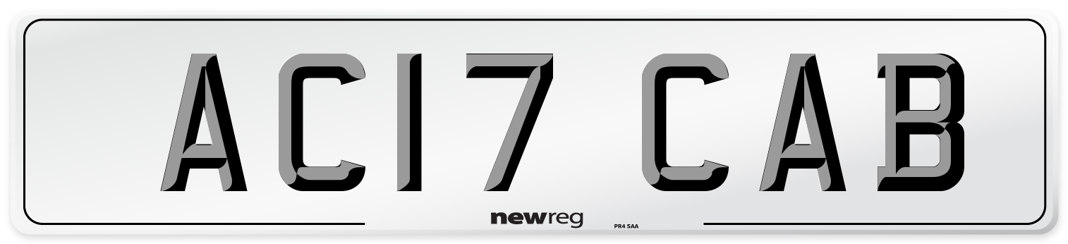 AC17 CAB Number Plate from New Reg